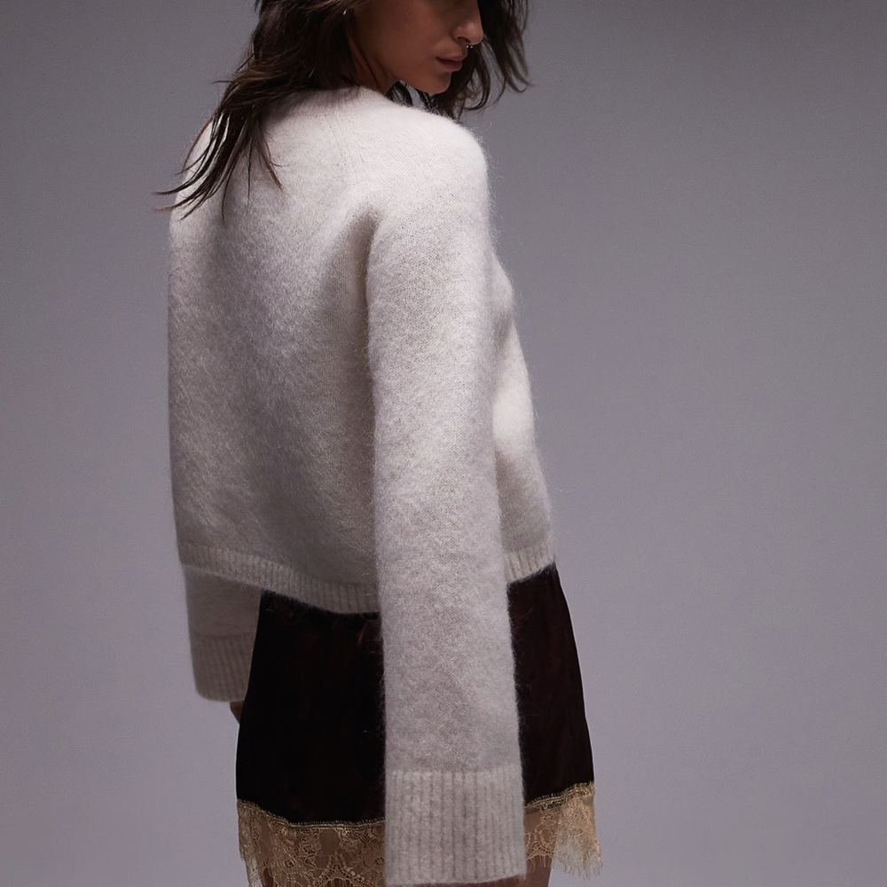 & Other Stories Ivory Button-Up Cardigan Mohair NWOT! - Picture 2 of 3